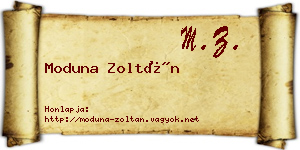 Moduna Zoltán névjegykártya